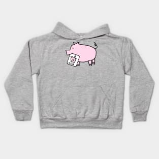 Cute Pig Self Portrait Kids Hoodie